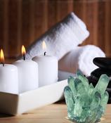 Green Phantom Quartz Crystal Cluster Flower image