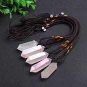 ANGEL AURA ROSE QUARTZ PENDANT CRYSTAL NECKLACE image