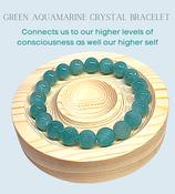 Aquamarine Natural Healing Stone, Crystal Bracelet Green Elastic image