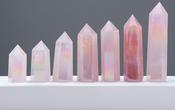 ANGEL AURA ROSE CLEAR QUARTZ TOWER CRYSTAL DOUBLE TERMINATED