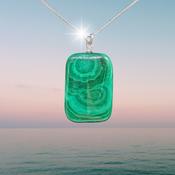 Malachite Crystal Amulet Necklace Pendant image