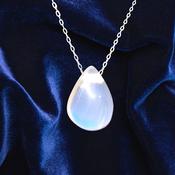 Moonstone Sterling Silver Pendant Crystal Necklace image