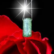 Green Kyanite Crystal with Blue Infusion " Soul &amp; Spirit" Amulet 925 Sterling Silver image