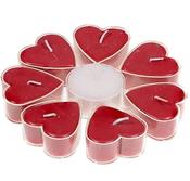 Heart Tea Light Candle Stearin Rose Gift Set image