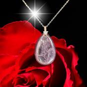 Lepidolite Lilac Crystal Necklace 925 Sterling Silver Pendant "Dancing Soul" Amulet image