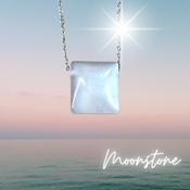 Moonstone Necklace Pendant Crystal Amulet 925 Sterling Silver image