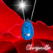 Chrysocolla Earth Power Сrystal Amulet 925 Sterling Silver Necklace image