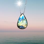 Labradorite Crystal Amulet "Free your Soul and Spirit" Amulet Pendant 925 sterling silver image
