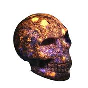 Crystal Yooperlite Large (Fluorescent rock) Skull Skeleton Head Carved Skulls Mineral Gem 2" image
