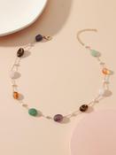 Chakra Crystal Choker Necklace Multicolour image