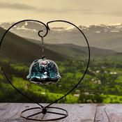 Incense Burner Holder Hanging Backflow Cone Lotus Burner with Heart Iron Stand image