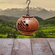 Incense Burner Holder Hanging Backflow Cone Ceramic Ball with Moon Iron Stand image