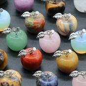 Crystal Apple Worry Stone Carving  Figurine 20mm image