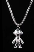 Leeker Cool Space Astronaut  Pendant Stainless Steel Necklace Men Trendy Simple Silver Colour  Jewellery image