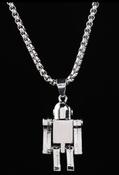 Robot Pendant Stainless Steel Necklace Trendy Simple Silver Colour Jewellery image