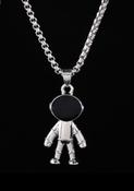 LEEKER COOL SPACE ASTRONAUT  PENDANT STAINLESS STEEL NECKLACE TRENDY SIMPLE SILVER BLACK COLOR  JEWELRY image