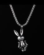 Rabbit Pendant Stainless Steel Necklace Trendy Simple Silver Colour Jewellery image