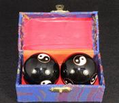 Chinese Health Balls Exercise Stress Relief Yin-Yang 2pcs × 5.5cm image