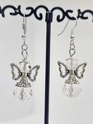 Angel Earrings Clear Rock Crystal Quartz Silver Earrings. image