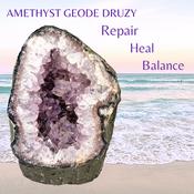Amethyst Geode Druzy Crystal Cathedral - Raw Amethyst Stone image
