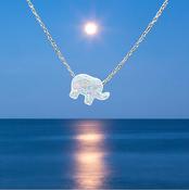 Elephant White Fire Opal Crystal Amulet Pendant 925 Sterling Silver image