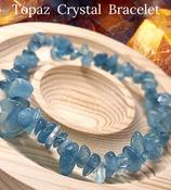 Blue Topaz Crystal Chip bracelet elastic image