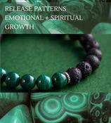 Bracelet Green Malachite - Lava Aromatherapy stone elastic image