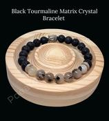 Bracelet Tourmaline Black Matrix Natural stone elastic - All Level Protection image