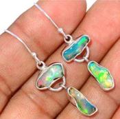 Ethiopian Opal Crystal Earrings 925 Sterling Silver image