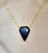Black Tourmaline Crystal Neckless Amulet Aura Body Protection Amulet Pendant 952 Sterling Silver image