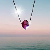 Ruby Light Quartz Amulet Gemstone Pendant Crystal Necklace image