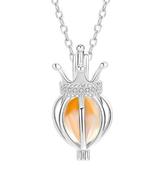 Sterling Silver "The Queen" Waterdrop Bead Pearl Cage Pendant for Women, Bead Cage Pendants Necklace Locket Jewelry image
