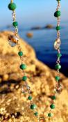Crystal Necklace "Water Goddess " Emerald Green Tourmaline Citrine Quartz Mother of Nature Collection Amulet image