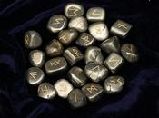 Golden Pyrite Rune Tumble Gemstone Rune Alphabet Engraved runes set Crystal Divination Reiki 15-20 mm image