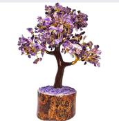 Tree of Life Large Gem Stone Amethyst Crystal Tree Crystal Tumbled Stone Feng Shui Tree of Life Gems Money Tree Office Decorations Decoration +- 30- image
