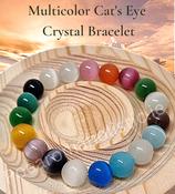 Cats Eye Crystal Bracelet Multicolour Elastic image
