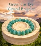 Cat Eye Crystal Bracelet Green Bead Elastic +- 10mm image