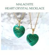 Malachite Heart Crystal Pendant Necklace Amulet "Euphoria" Crystal Collection image