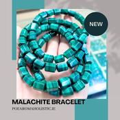 Malachite Crystal Bead Bracelet Heloxahon shape Elastic Genuine Stone image