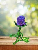 "FLOWER OF DESIRE" GEODE AURA DRUZY CRYSTAL QUARTZ STATUE -  ROSE LEAF STAND| FIGURINE | ORNAMENT | HOME | OFFICE | GIFT image
