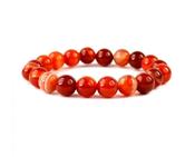 Sardonyx Carnelian Crystal Bead Bracelet Elastic image