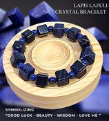 Lapis Lazuli Crystal Bracelet - Lapis Lazuli Royal Blue Square Cut 12mm image