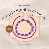 Cowrie Shell Necklace Purple Sliding Cord Choker Double Layer image
