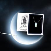 Moonstone Crystal Rectangle Necklace Amulet 925 Sterling Silver Gemstone image