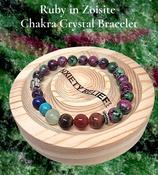 Ruby in Zoisite Crystal Bracelet Chakra Bead 8mm image