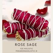 White Sage Smudge Stick Incense Rose petals 4" image