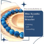 Kyanite Crystal Bracelet Bead Blue Elastic ±9mm image