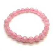 Rose Quartz Crystal Bracelet Natural Stone Bead Elastic 8mm image