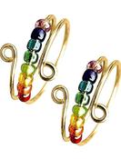 Chakra Anxiety Rings 925 Sterling Silver Gold plated image