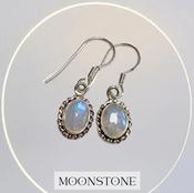 Moonstone Crystal 925 Sterling Silver Silver Earrings image